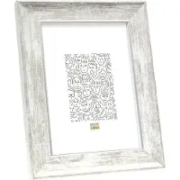 Deknudt Frames fotolijst S46EE1 - wit met zilver biesje - 20x28 cm