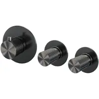 Brauer Gunmetal Carving inbouw badkraan met 3 standen handdouche gunmetal geborsteld PVD