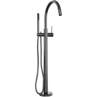 Brauer Gunmetal Edition vrijstaande badmengkraan SET 01 met staaf handdouche en doucheslang gunmetal geborsteld PVD