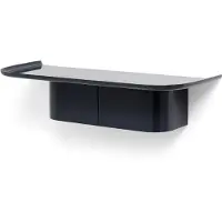 HAY Wandplank Korpus Shelf Midnight Blue Powder Coated Aluminium Medium 4 Hooks