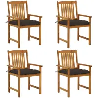 vidaXL Tuinstoelen 4 st met kussens massief acaciahout