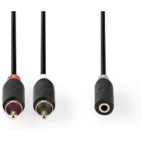 Nedis Adapterkabel RCA Male - 3,5 mm Female 0,2 Meter Grijs