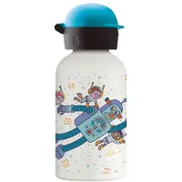Laken drinkfles dubbelwandig isolerend met drinkdop en print, thermos