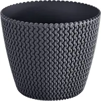 Prosperplast Plantenpot/bloempot Splofy - antraciet grijs - kunststof - D19 x H16 cm - binnen/buiten
