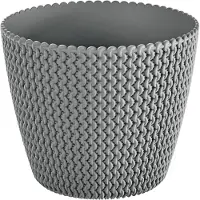 Prosperplast Bloempot Buiten Binnen Rond Splofy 16cm STEENGRIJS Prosperplast / 2 STUKS ! /