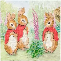 Craft Buddy Crystal Card kit Peter Rabbit The Flopsy Bunnies (partial) 18 x 18 cm.