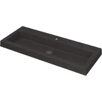 Ink Dock Meubelwastafel 100x40cm Quartz - 1 Kraangat - Zwart - 8718835023331 - Rechthoekig - Wastafels, Meubelwastafels