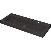 Ink Dock Meubelwastafel 100x40cm Quartz - 2 Kraangaten - Zwart - 8718835023348 - Rechthoekig - Wastafels, Meubelwastafels