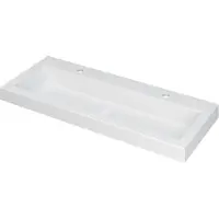Ink Dock Meubelwastafel 100x40cm Polystone - 2 Kraangaten - Mat Wit - 8718835024246 - Rechthoekig - Wastafels, Meubelwastafels