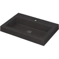 Ink Dock Meubelwastafel 60x40cm Quartz - 1 Kraangat - Zwart - 8718835023294 - Rechthoekig - Wastafels, Meubelwastafels