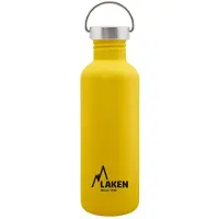 Laken RVS fles 1L Basic Steel Bottle Geel - Steel Cap - - roestvrijstaal - waterfles - drinkfles