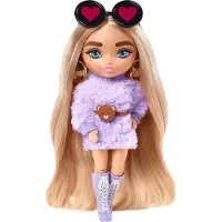 Barbie Extra Mini Doll 4 - Blonde Pigtails Purple Hoodie