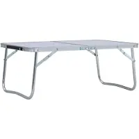 vidaXL Campingtafel inklapbaar 60x40 cm aluminium wit