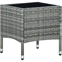 vidaXL Tuintafel 40x40x45 cm poly rattan grijs