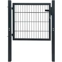 vidaXL 2D Hekpoort (Enkel) Antracietgrijs 100x80 cm