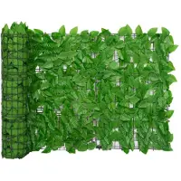 vidaXL Balkonscherm met groene bladeren 500x75 cm