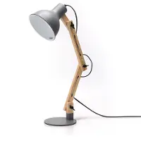 Aigostar 13AS8 - Bureaulamp - Design tafellamp - In hoogte verstelbaar en kantelbaar - H455mm - E27 fitting - Grijs