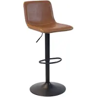 Livin24 Industriële Barkruk Texas draaibaar eco-leer cognac 60-76cm