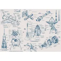 Overig Fotobehang Spacecraft Architecture - Blauw - 2,80m X 400cm