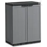 Curver Jolly lage kast - 1 plank - 68x39x85 cm - donker grijs/zwart