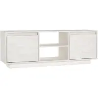 vidaXL Tv-meubel 110x30x40 cm massief grenenhout wit
