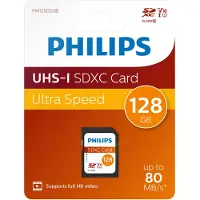 Philips SD-kaart 128GB SDXC Ultra Speed tot 80MB/s: FM12SD55B/00