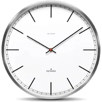 Huygens - One Index 35cm - RVS - Wandklok - Stil - Zendergestuurd