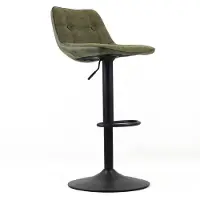 Dimehouse Barkruk Keston | microvezel groen 43x47x87x45 cm barkrukken | NADUVI