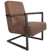 Dimehouse Industriële leren fauteuil taupe Tiger