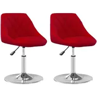 vidaXL Eetkamerstoelen draaibaar 2 st fluweel wijnrood