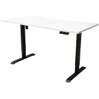 Ivol Elektrisch verstelbaar bureau - 180x80 cm - Single motor - Zwart / Wit