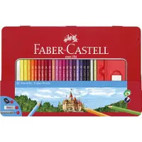 Faber-Castell kleurpotloden - Castle - blik 48 kleuren met accessoires - FC-115888