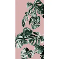 Komar Vliesbehang Digitale print vlies - Monstera Rosé Panel - Afmeting 100 x 250 cm (1 stuk)