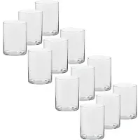 Trend Candles 12x Glazen kaarsenhouders voor theelichtjes/waxinelichtjes 5,5 x 6,5 cm - Waxinelichtjeshouders