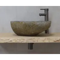 Saniclear Rivierstenen Iron waskom set met kraan in de kleur verouderd ijzer compleet