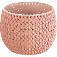 Prosperplast Plantenpot/bloempot kunststof dia 29 cm en hoogte 19,5 cm in het zalm roze voor binnen/buiten