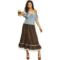 Boland Frau Müller Bierfeest kostuum dames bruin/blauw