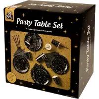 Paper Dreams Party table set - zwart/goud zwart Papier Serviesset