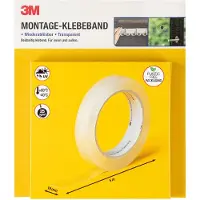3M Dubbelzijdige Montagetape - Afneembaar - Afmetingen: 5 m x 1,9 cm - Bevestiging voor binnen en buiten - Hecht op verschillende ondergronden