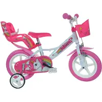 Dino Bikes Kinderfiets Unicorn 12 Inch Roze roze Hardmetaal Kinderfiets