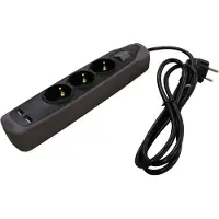 Kippers Rijssen stekkerdoos 1,5 mtr 3-voudig 2x USB - RELEC492220 RELEC492220