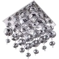 LINDBY Plafondlamp Esfera, dimbaar, chroom / zilver, Woon-/ Eetkamer, metaal, Modern, hanglamp