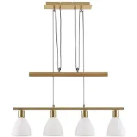 LINDBY Hanglamp Simeon, dimbaar, messing / goud, Woon-/ Eetkamer, Glas, Modern, hanglamp