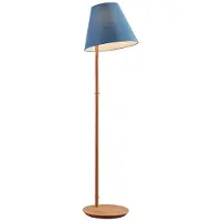 LUCANDE Vloerlamp Jinda, blauw, Woon-/ Eetkamer, Textiel / Stof / Zijde, Scandinavisch, vloerlamp