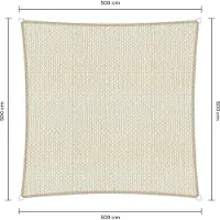 Sunfighters vierkant schaduwdoek - 5 x 5 m - Ivoor - Waterdoorlatend