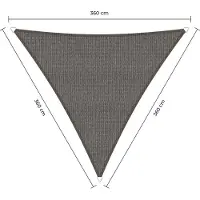 Sunfighters driehoek schaduwdoek - 3,6 x 3,6 x 3,6 m - Grijs - Waterdoorlatend