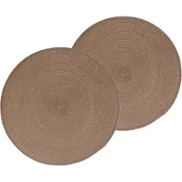 Secret De Gourmet ronde placemat - 10x stuks - taupe - gevlochten kunststof - D38 cm - Onderleggers