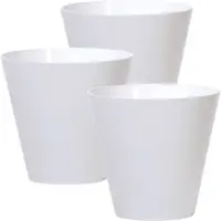 Prosperplast Bloempot/plantenpot voor buiten - Set van 3x stuks - kunststof - wit - D20 x H19 cm - 3,5 liter
