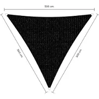Sunfighters driehoek schaduwdoek - 5 x 5 x 5 m - Zwart - Waterdoorlatend