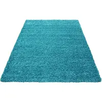 Muratap Basic shaggy vloerkleed turquoise hoogpolig- 120x170 cm